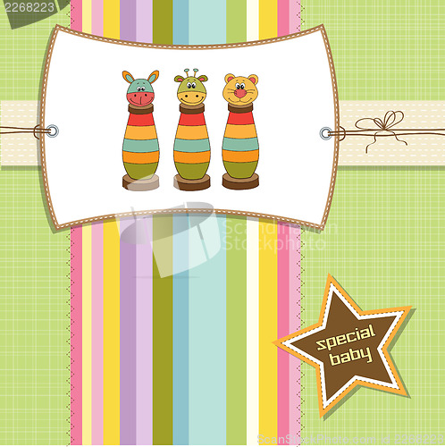 Image of baby shower card with toys