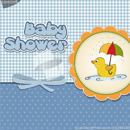 Image of baby shower card with duck toy