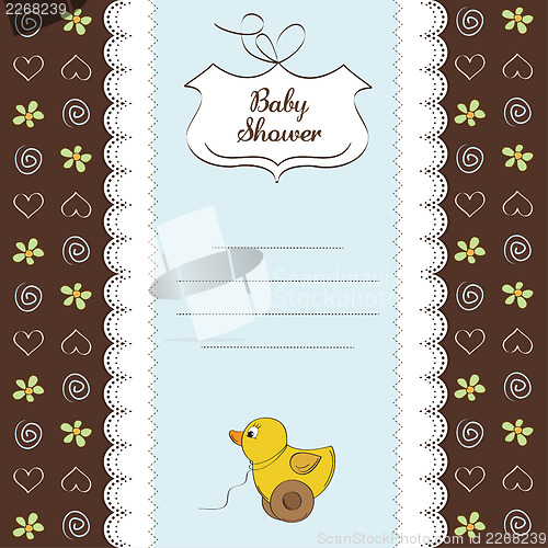 Image of welcome card with duck toy