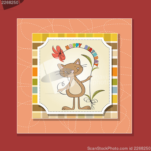 Image of birthday card with funny cat