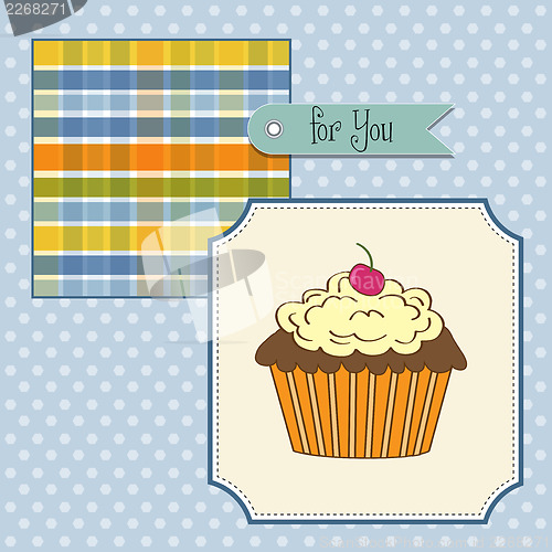 Image of birthday card with cupcake