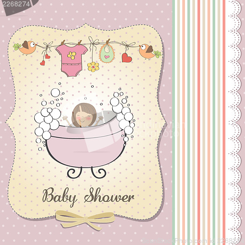 Image of romantic baby girl shower card