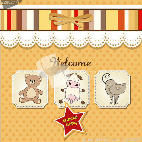 Image of baby shower card with toys