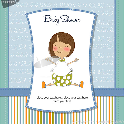 Image of new baby girl announcement card