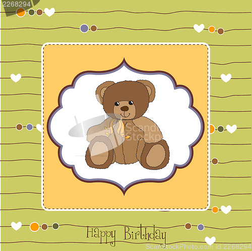 Image of birthday card with teddy