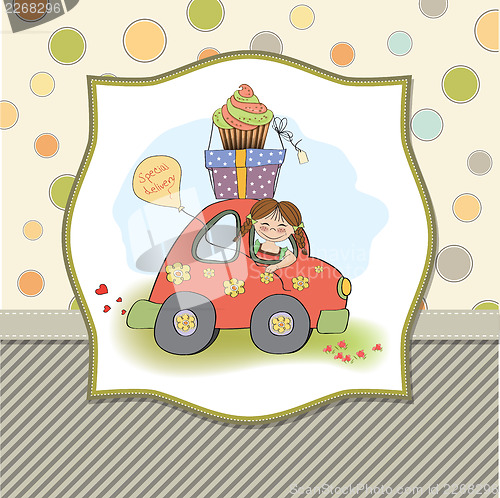 Image of birthday card with funny little girl
