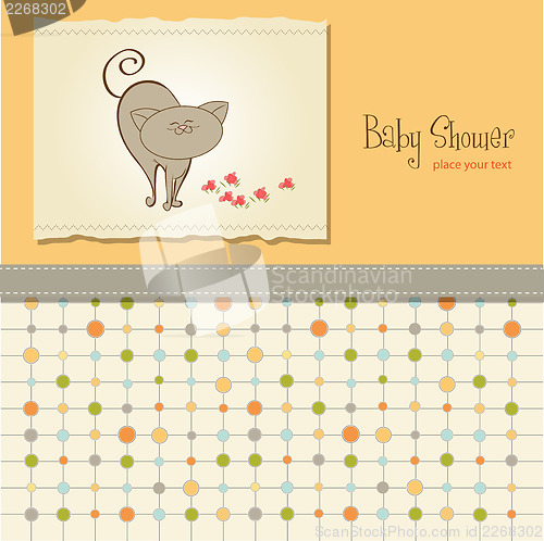 Image of baby shower card with cat