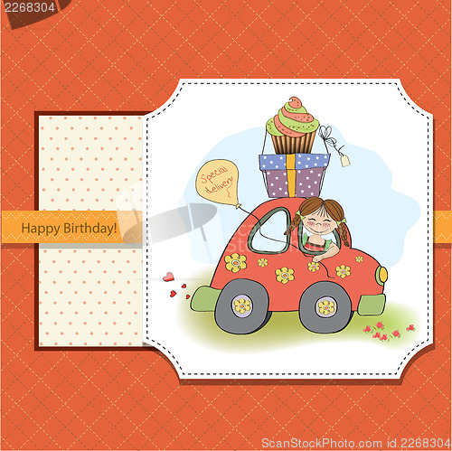 Image of birthday card with funny little girl