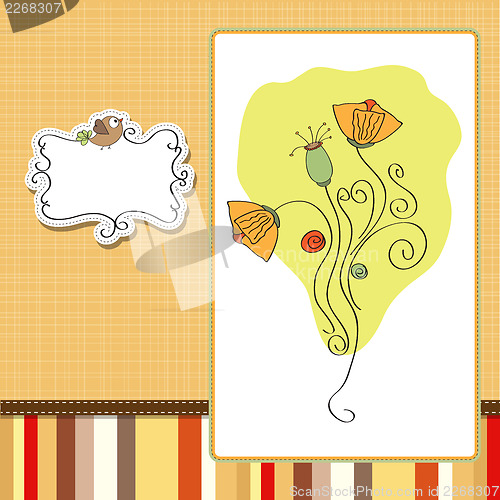 Image of thank you greeting card with flower