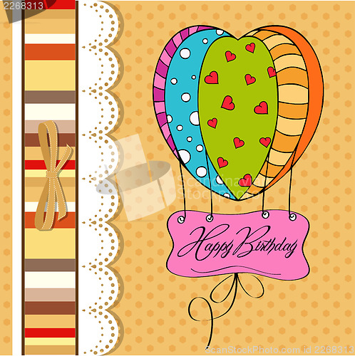 Image of happy birthday card with balloons.