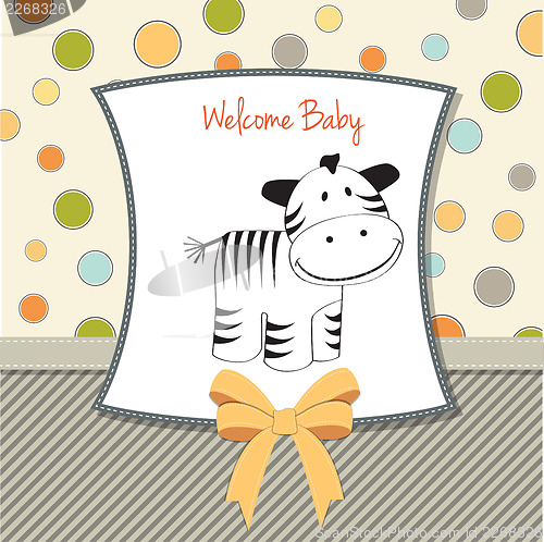 Image of cute baby shower card with zebra
