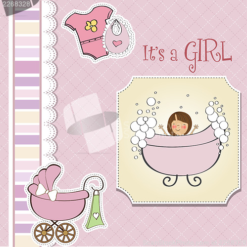 Image of romantic baby girl shower card