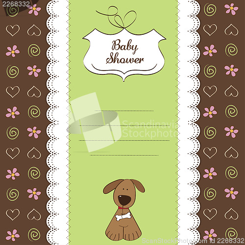Image of romantic baby shower card with dog