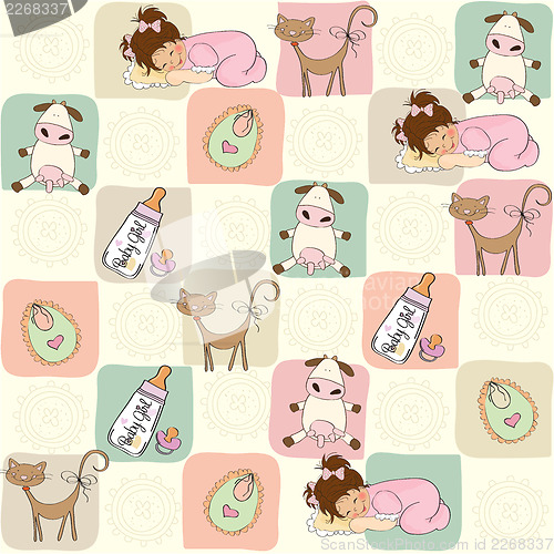 Image of childish seamless pattern with toys