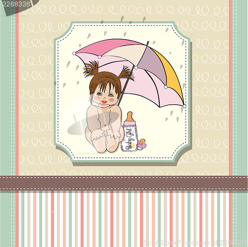 Image of baby girl shower card