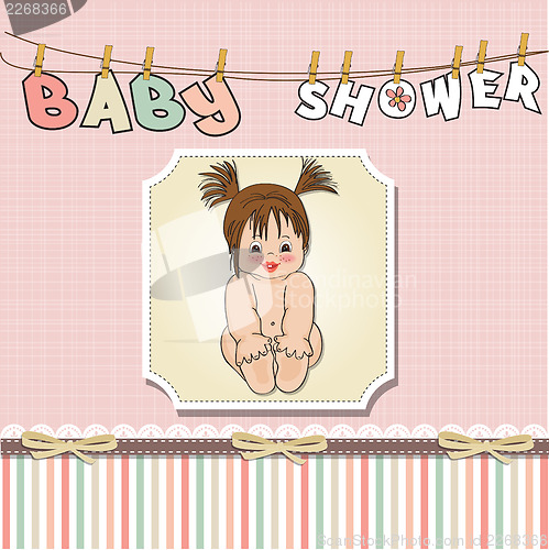 Image of baby girl shower card