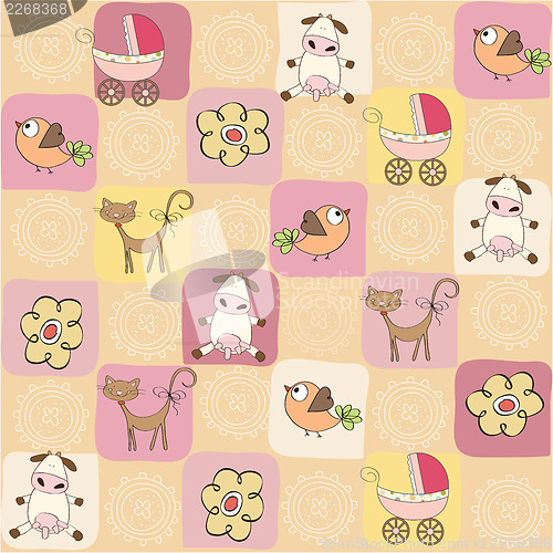 Image of childish seamless pattern with toys