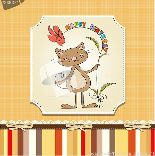 Image of birthday card with funny cat