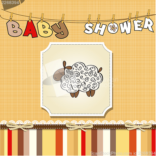 Image of cute baby shower card with sheep