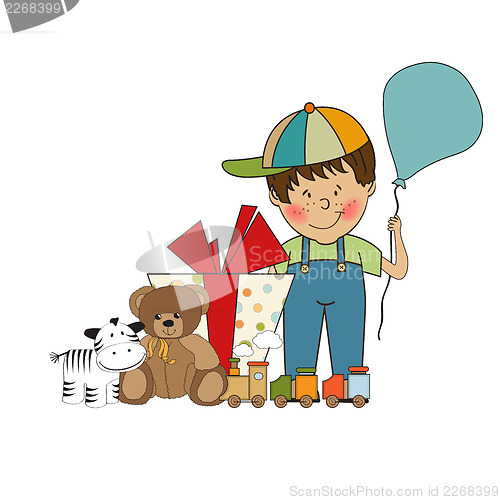 Image of birthday greeting card with little boy 