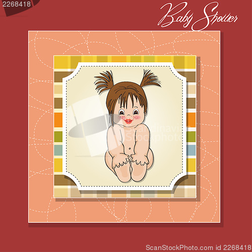 Image of baby girl shower card