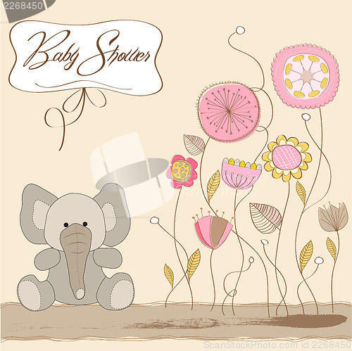 Image of romantic baby girl announcement card