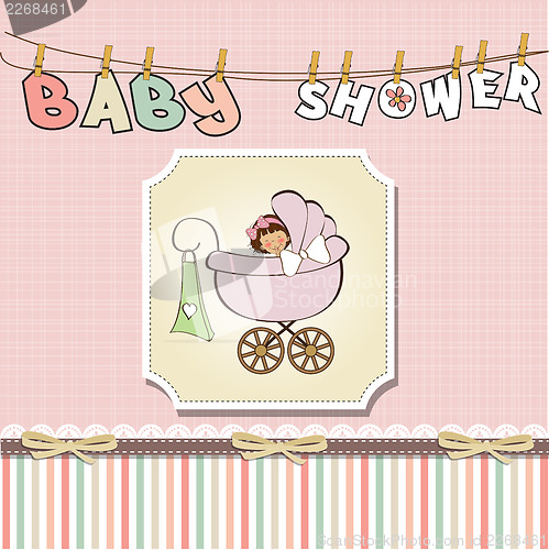 Image of baby girl announcement card