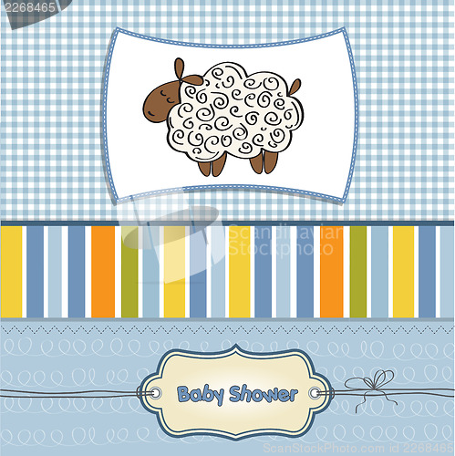 Image of cute baby shower card with sheep