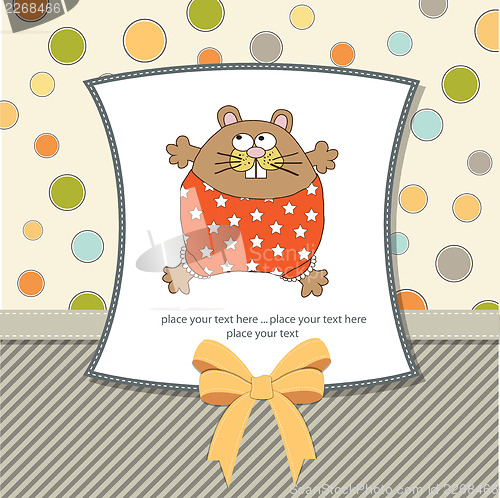 Image of greeting card with cute little rat
