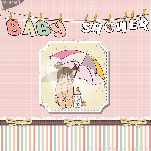 Image of baby girl shower card