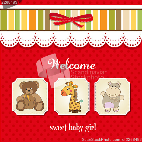 Image of baby shower card with toys