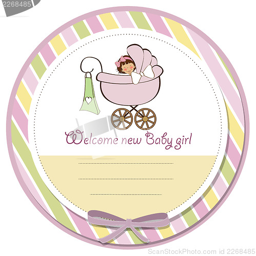 Image of new baby girl announcement card