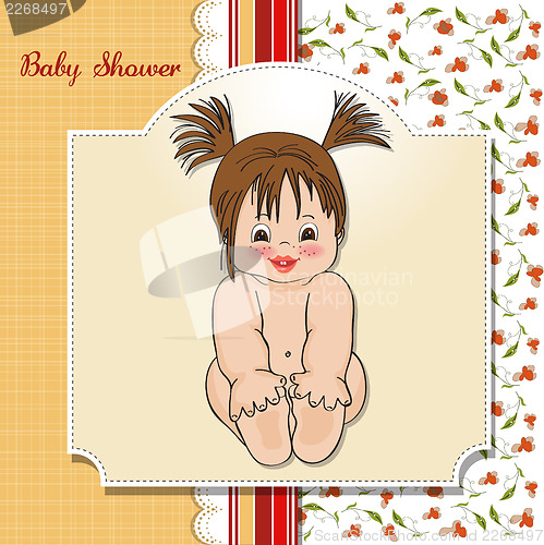 Image of baby girl shower card