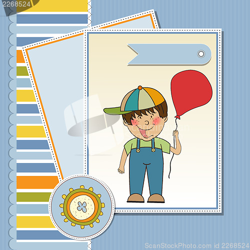 Image of birthday greeting card with little boy