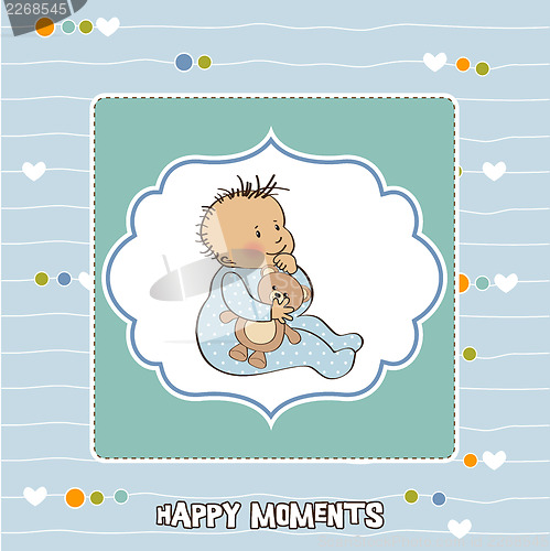 Image of romantic baby boy shower card