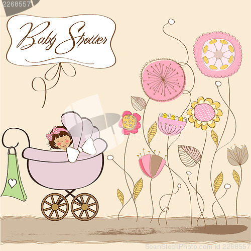 Image of baby girl announcement card
