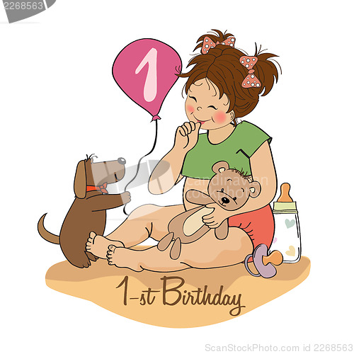 Image of little girl with at her first birthday