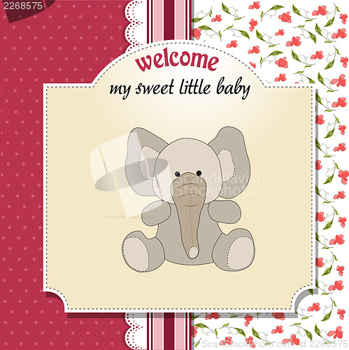 Image of romantic baby girl announcement card