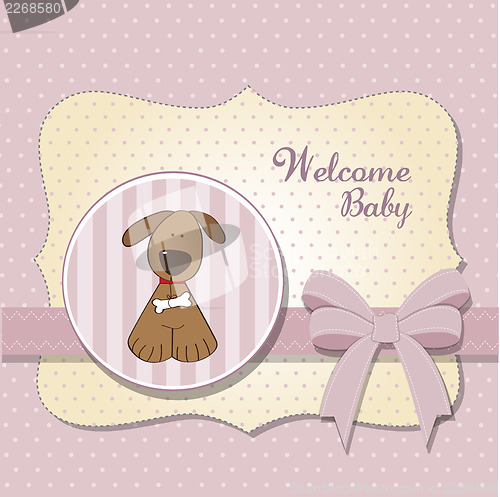 Image of romantic baby shower card with dog