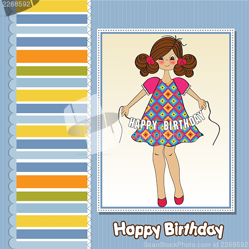 Image of cute little girl wishing you happy birthday