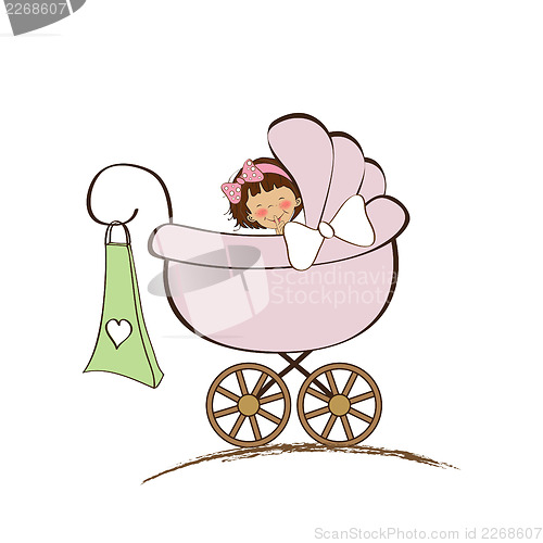 Image of baby girl announcement card
