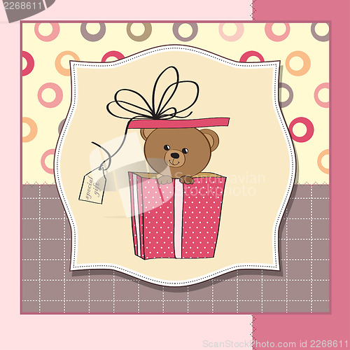 Image of birthday greeting card with teddy bear