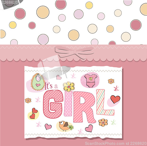 Image of baby girl shower card