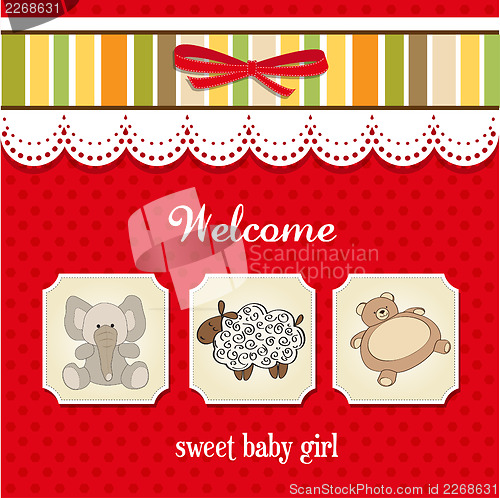 Image of baby shower card with toys