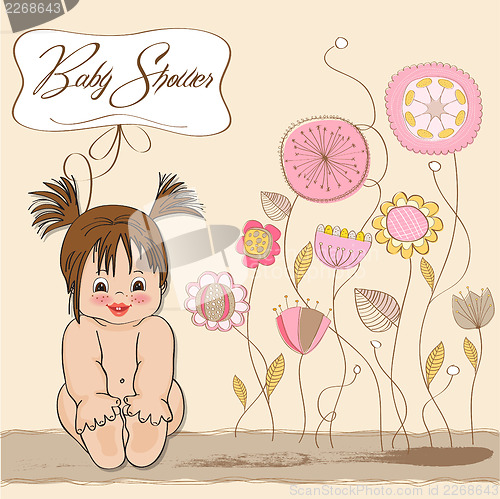 Image of baby girl shower card