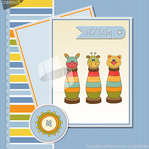 Image of baby shower card with toys