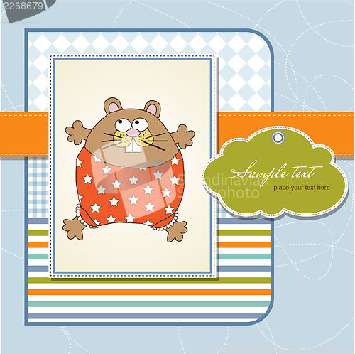 Image of greeting card with cute little rat