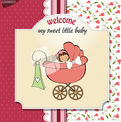Image of baby girl announcement card