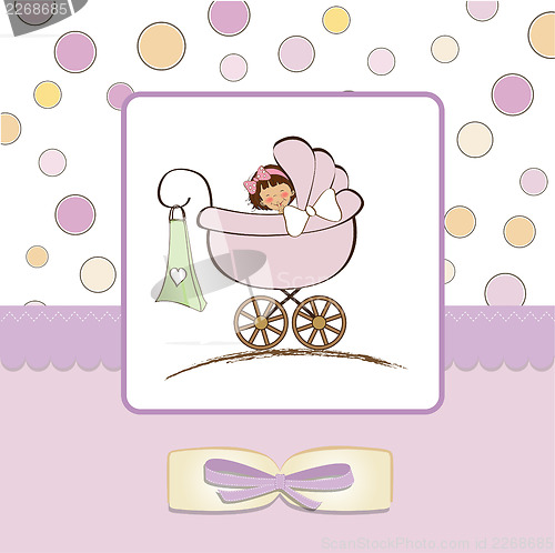 Image of baby girl announcement card