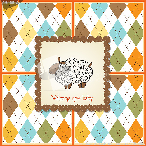 Image of cute baby shower card with sheep